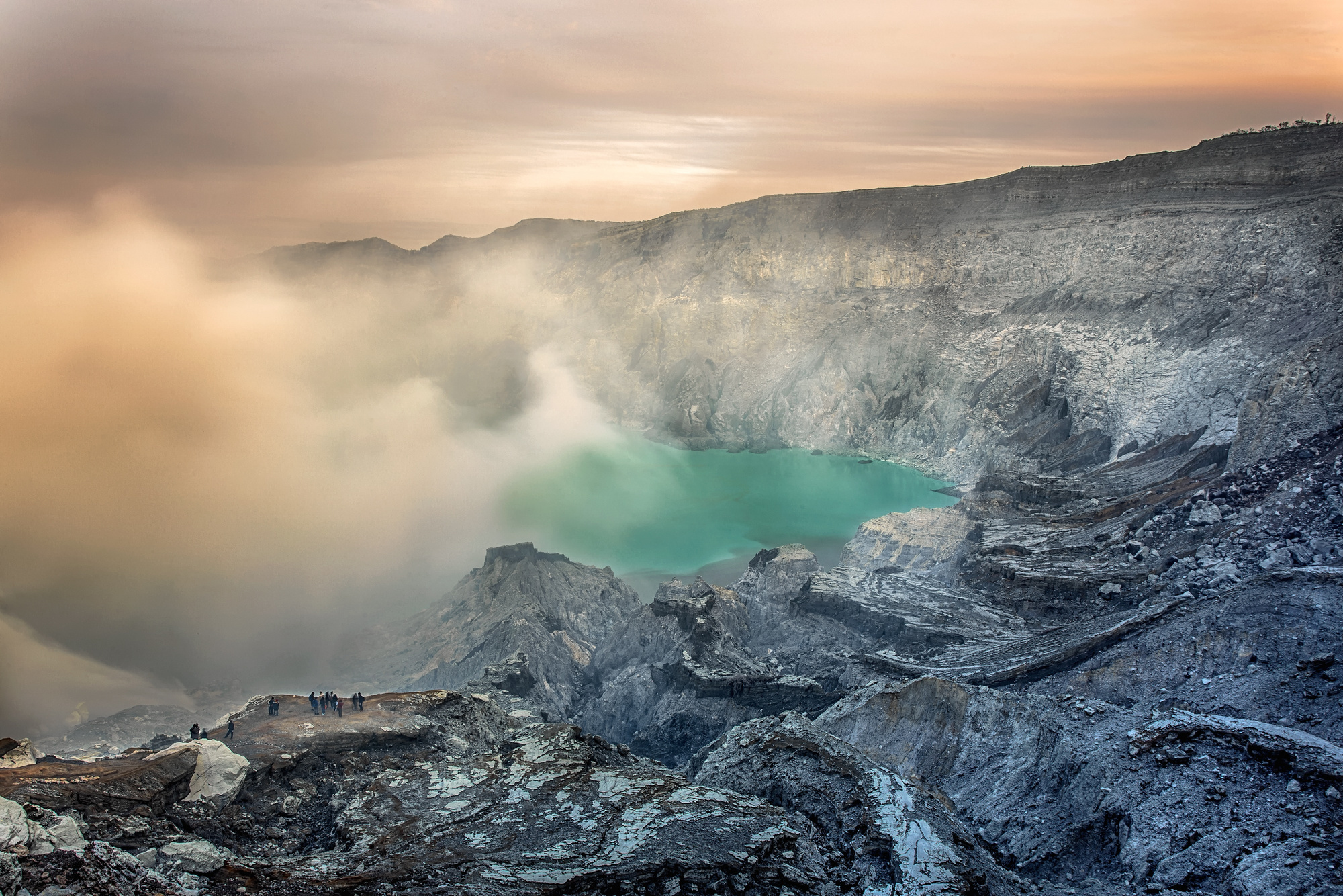 Smoking Volcanic Crater